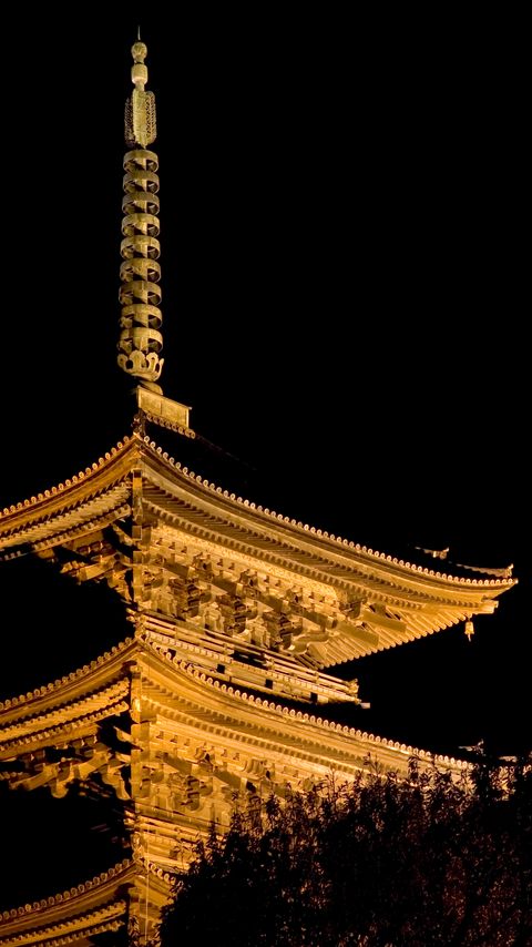 Download wallpaper 2160x3840 pagoda, building, darkness samsung galaxy s4, s5, note, sony xperia z, z1, z2, z3, htc one, lenovo vibe hd background