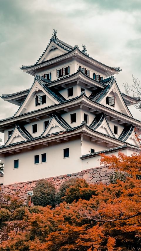 Download wallpaper 2160x3840 pagoda, building, trees, autumn samsung galaxy s4, s5, note, sony xperia z, z1, z2, z3, htc one, lenovo vibe hd background