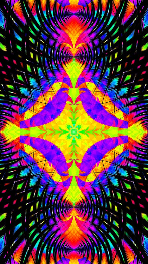 Download wallpaper 2160x3840 pattern, kaleidoscope, fractal, abstraction, colorful samsung galaxy s4, s5, note, sony xperia z, z1, z2, z3, htc one, lenovo vibe hd background