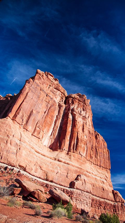 Download wallpaper 2160x3840 rock, stones, bushes, slope samsung galaxy s4, s5, note, sony xperia z, z1, z2, z3, htc one, lenovo vibe hd background