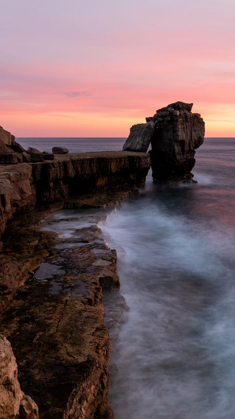 Download wallpaper 2160x3840 rock, stones, sea, water, nature samsung galaxy s4, s5, note, sony xperia z, z1, z2, z3, htc one, lenovo vibe hd background