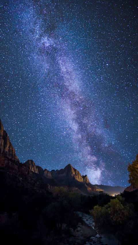 Download wallpaper 2160x3840 rocks, milky way, night samsung galaxy s4, s5, note, sony xperia z, z1, z2, z3, htc one, lenovo vibe hd background
