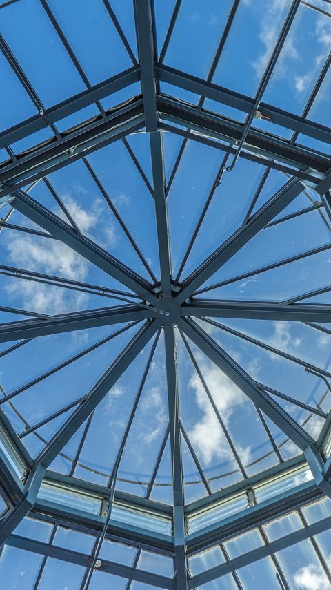 Download wallpaper 2160x3840 roof, glass, sky, bottom view samsung galaxy s4, s5, note, sony xperia z, z1, z2, z3, htc one, lenovo vibe hd background