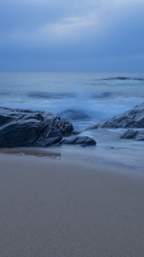 Download wallpaper 2160x3840 sand, coast, sea, nature samsung galaxy s4, s5, note, sony xperia z, z1, z2, z3, htc one, lenovo vibe hd background