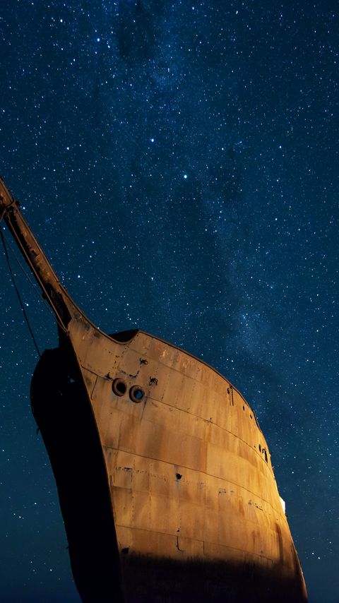 Download wallpaper 2160x3840 ship, old, starry sky samsung galaxy s4, s5, note, sony xperia z, z1, z2, z3, htc one, lenovo vibe hd background