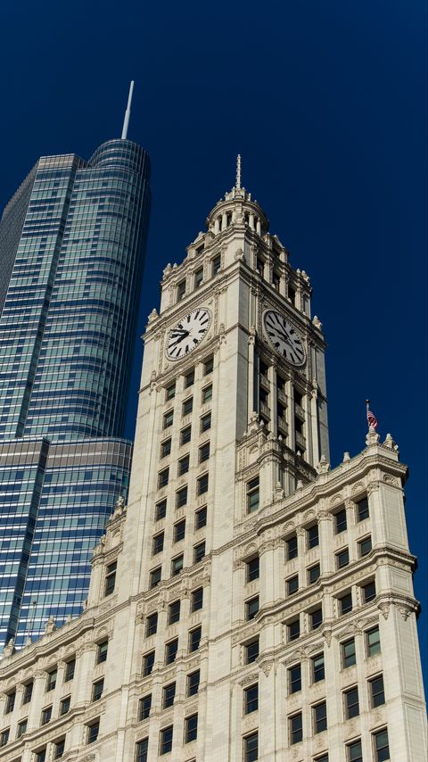 Download wallpaper 2160x3840 skyscraper, tower, clock, architecture, bottom view samsung galaxy s4, s5, note, sony xperia z, z1, z2, z3, htc one, lenovo vibe hd background
