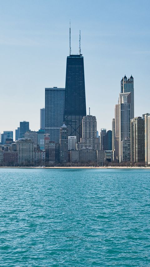 Download wallpaper 2160x3840 skyscrapers, buildings, coast, sea, city samsung galaxy s4, s5, note, sony xperia z, z1, z2, z3, htc one, lenovo vibe hd background