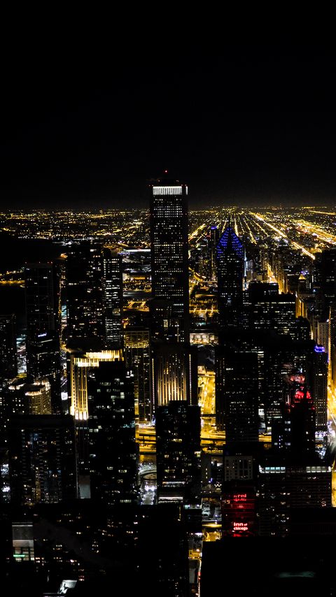 Download wallpaper 2160x3840 skyscrapers, buildings, lights, night, city samsung galaxy s4, s5, note, sony xperia z, z1, z2, z3, htc one, lenovo vibe hd background