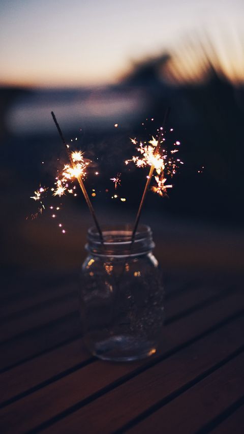 Download wallpaper 2160x3840 sparklers, sparks, jar, dark samsung galaxy s4, s5, note, sony xperia z, z1, z2, z3, htc one, lenovo vibe hd background