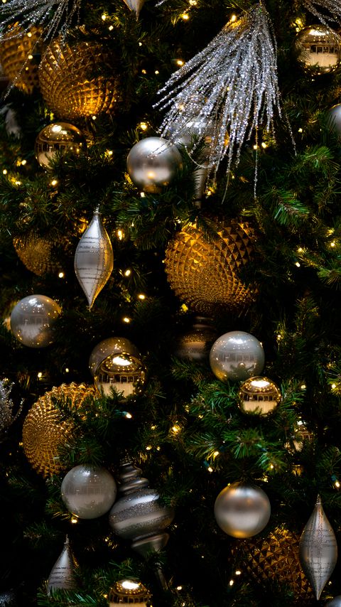 Download wallpaper 2160x3840 spruce, balls, decorations, new year, christmas samsung galaxy s4, s5, note, sony xperia z, z1, z2, z3, htc one, lenovo vibe hd background