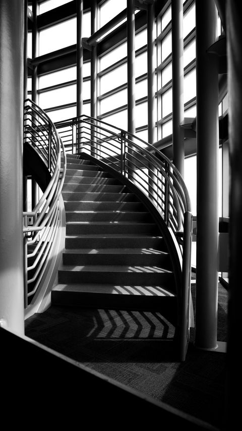 Download wallpaper 2160x3840 stairs, windows, shadows, black and white samsung galaxy s4, s5, note, sony xperia z, z1, z2, z3, htc one, lenovo vibe hd background