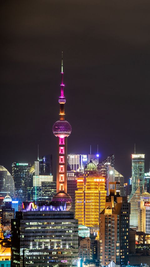Download wallpaper 2160x3840 tower, lights, buildings, city, night samsung galaxy s4, s5, note, sony xperia z, z1, z2, z3, htc one, lenovo vibe hd background