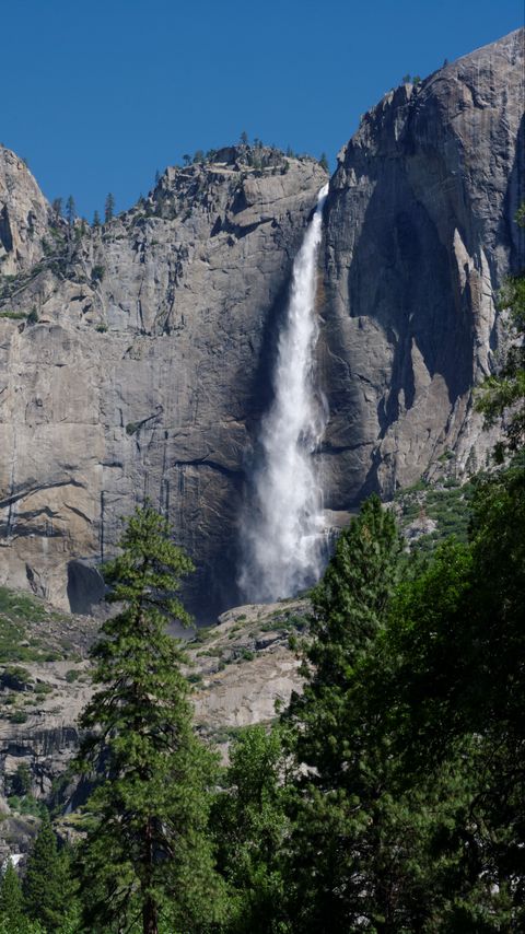 Download wallpaper 2160x3840 waterfall, rocks, trees samsung galaxy s4, s5, note, sony xperia z, z1, z2, z3, htc one, lenovo vibe hd background