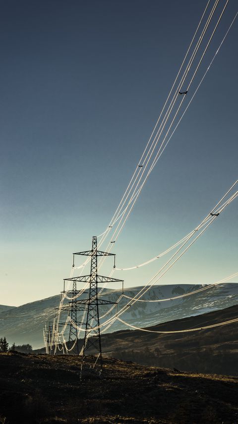 Download wallpaper 2160x3840 wires, hills, sunrise samsung galaxy s4, s5, note, sony xperia z, z1, z2, z3, htc one, lenovo vibe hd background